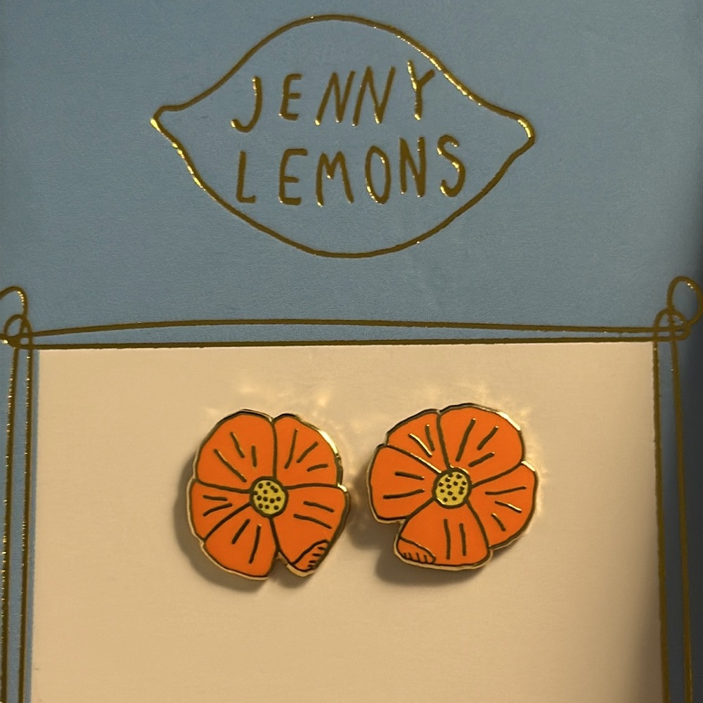 Jenny Lemons Poppy Enamel Earrings - Picture 3 of 3